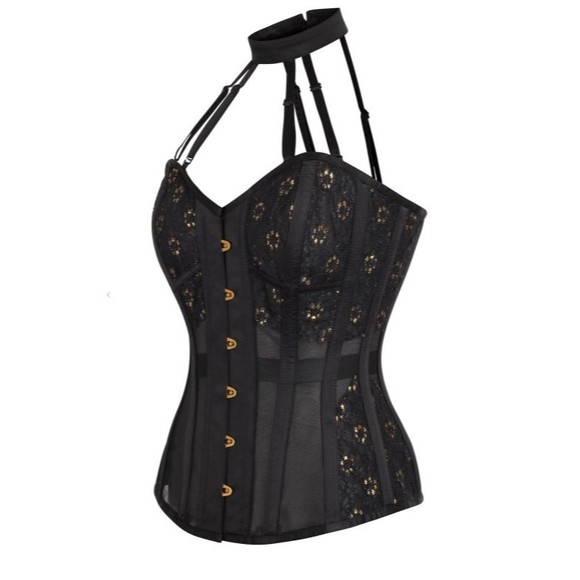 Corset Story BLACK MESH OVERBUST LINGERIE CORSET Size 14 UK-36" - Picture 4 of 7